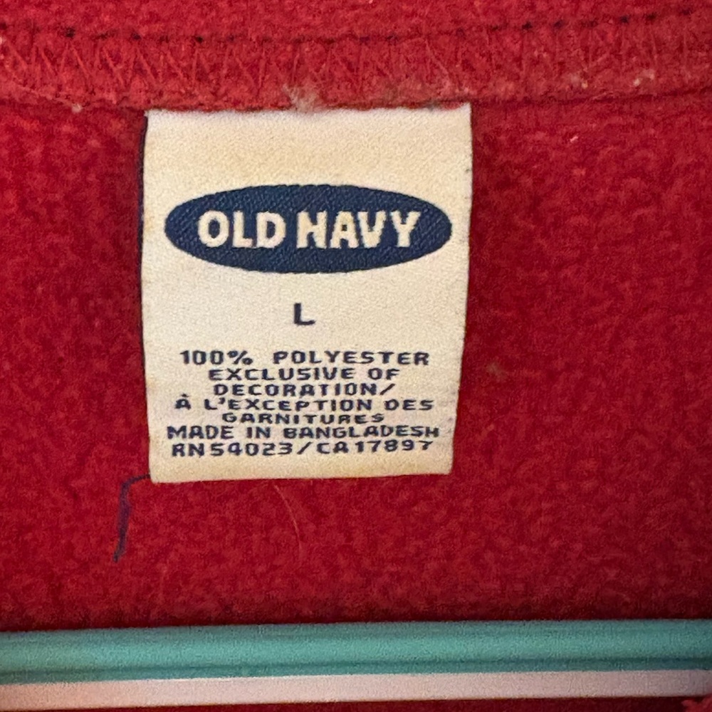 Old Navy Men's Quarter Zip-Up Red & Black Jacket. Size L. EUC. - Picture 9 of 10